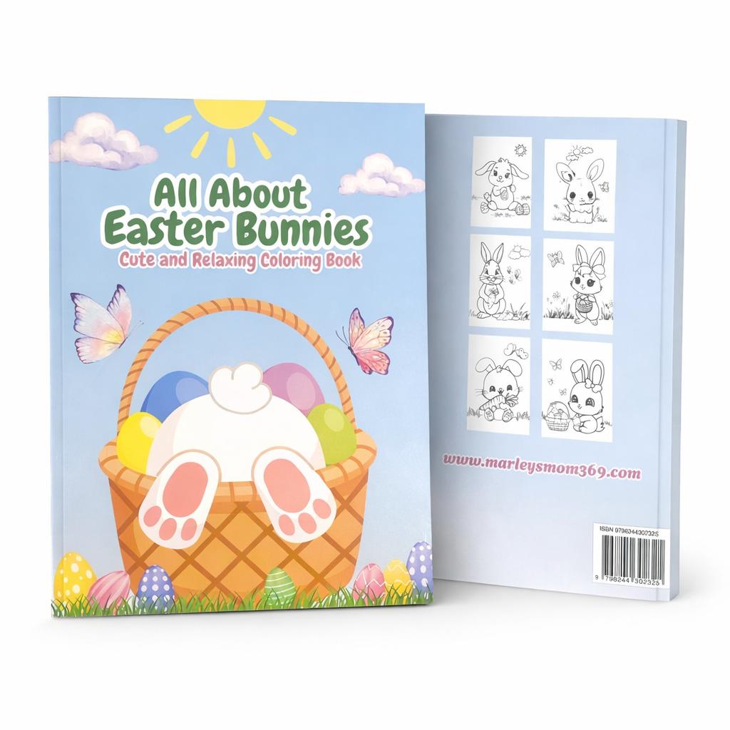 All About Easter Bunnies: Cute & Relaxing Coloring Book